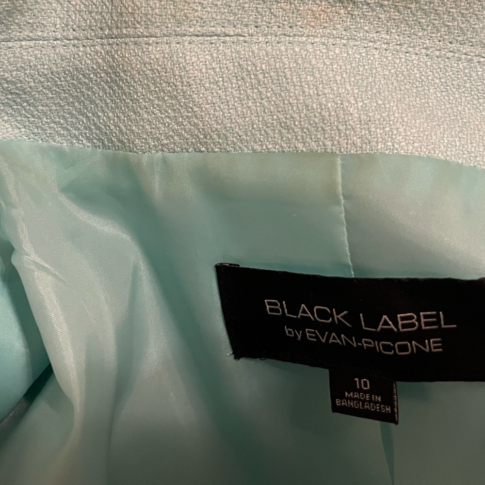 Black Label Evan-Picone Aqua / Mint Green Blazer size 10 black buttons - Picture 6 of 13